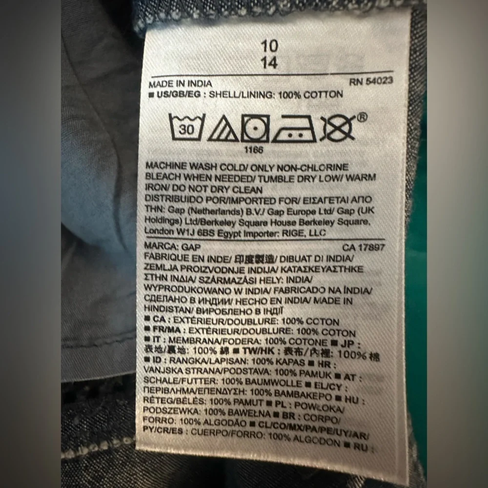 Gap Designed & Crafted Chambray Shift Dress Women’s 10, Medium Wash 100% Cotton - Picture 6 of 6